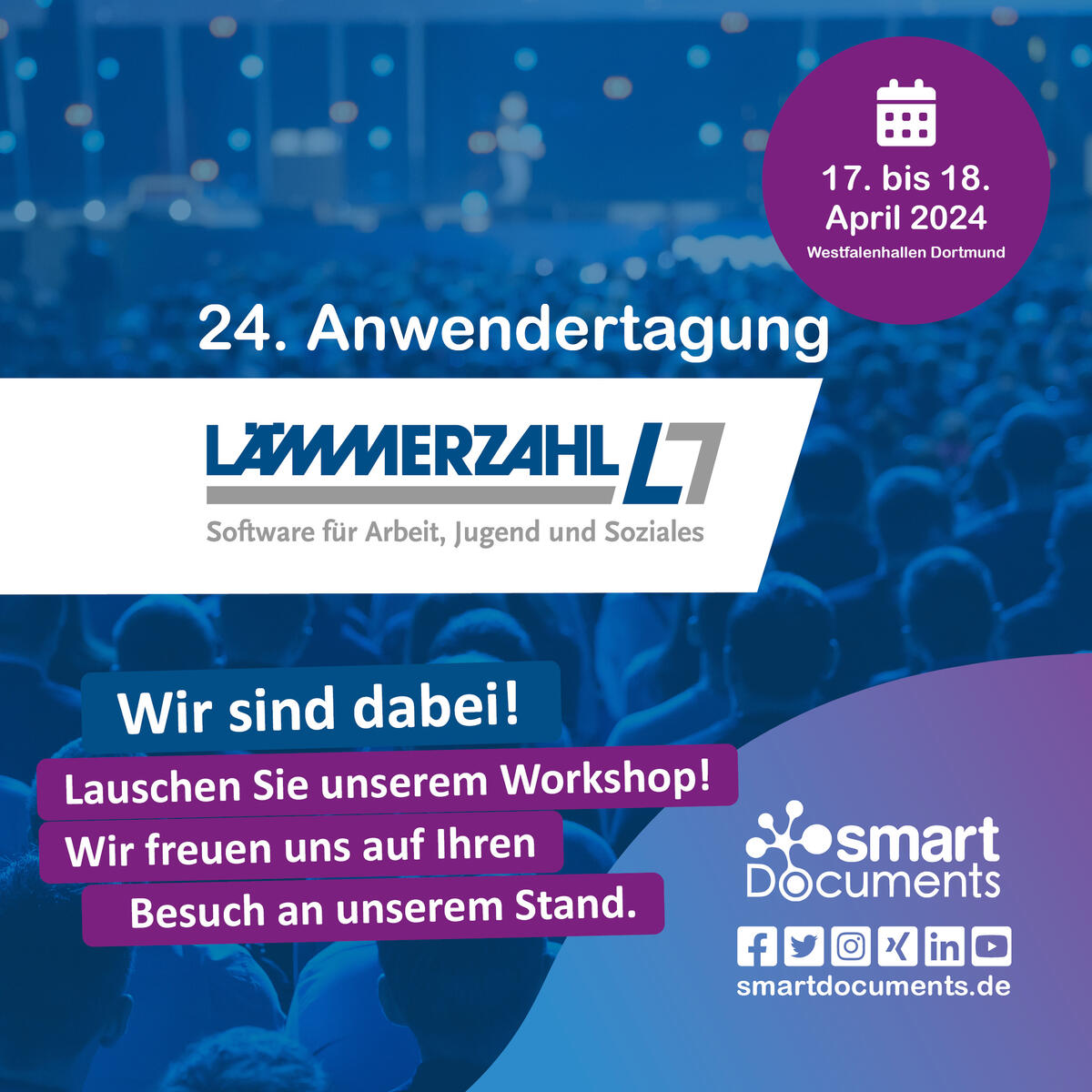 LÄMMkom TAGUNG - 24. Anwendertreffen 2024 Wir sind dabei! 17. bis 18.04.2024 in Dortmund.