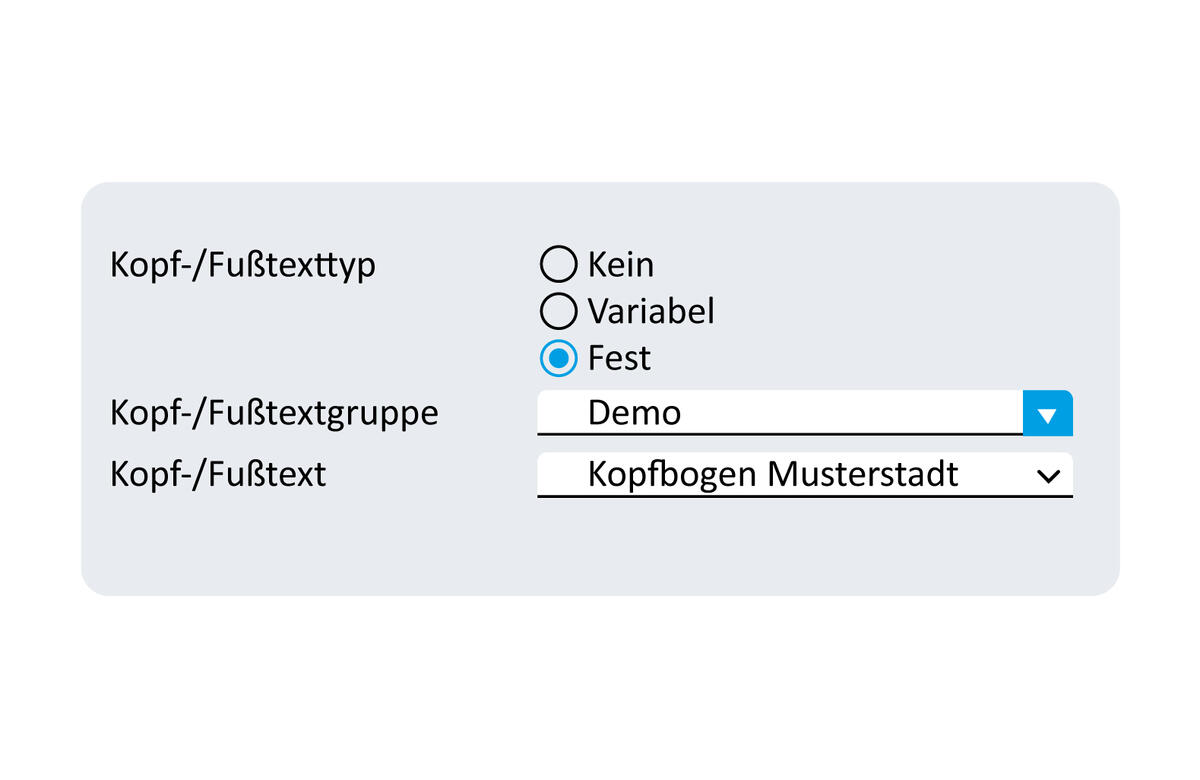 Einstellungen Kopf-/Fußtexte
