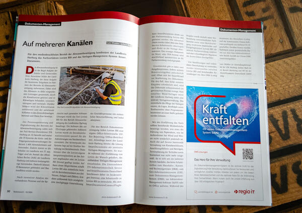 Bild vergr&ouml;&szlig;ern: Fachzeitschrift Kommune 21 - Beitrag der ITK Harburg &uuml;ber das Projekt "Kanalanschlussverwaltung mit Lovion & SmartDocuments"