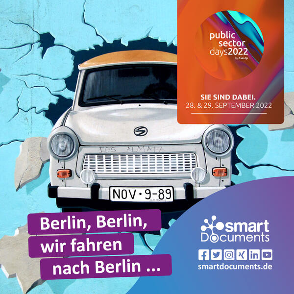 Berlin, Berlin, wir fahren nach Berlin zu den d.velop public sector days!