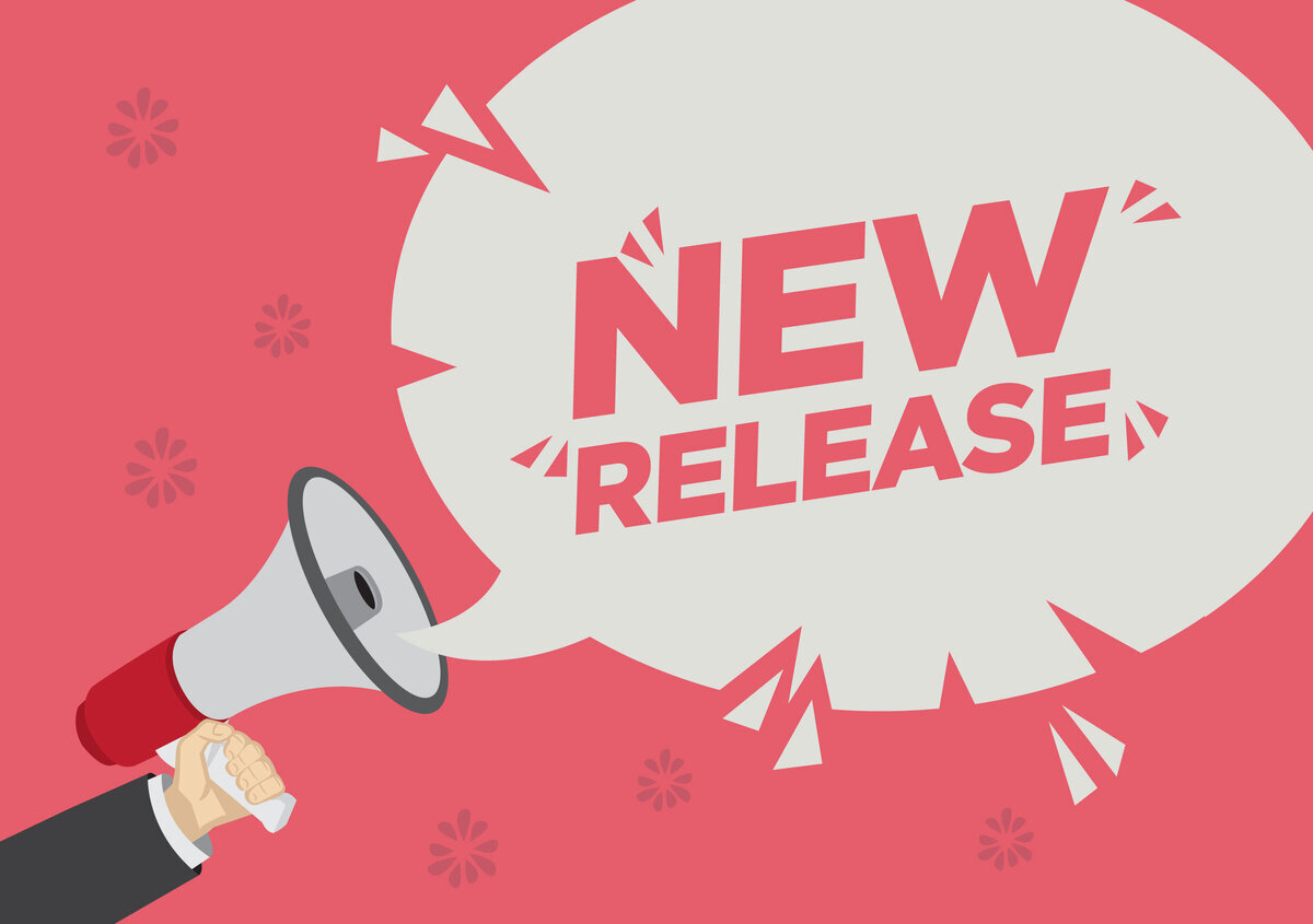 Vektorgrafik: Sprechblase mit Text: New Release!