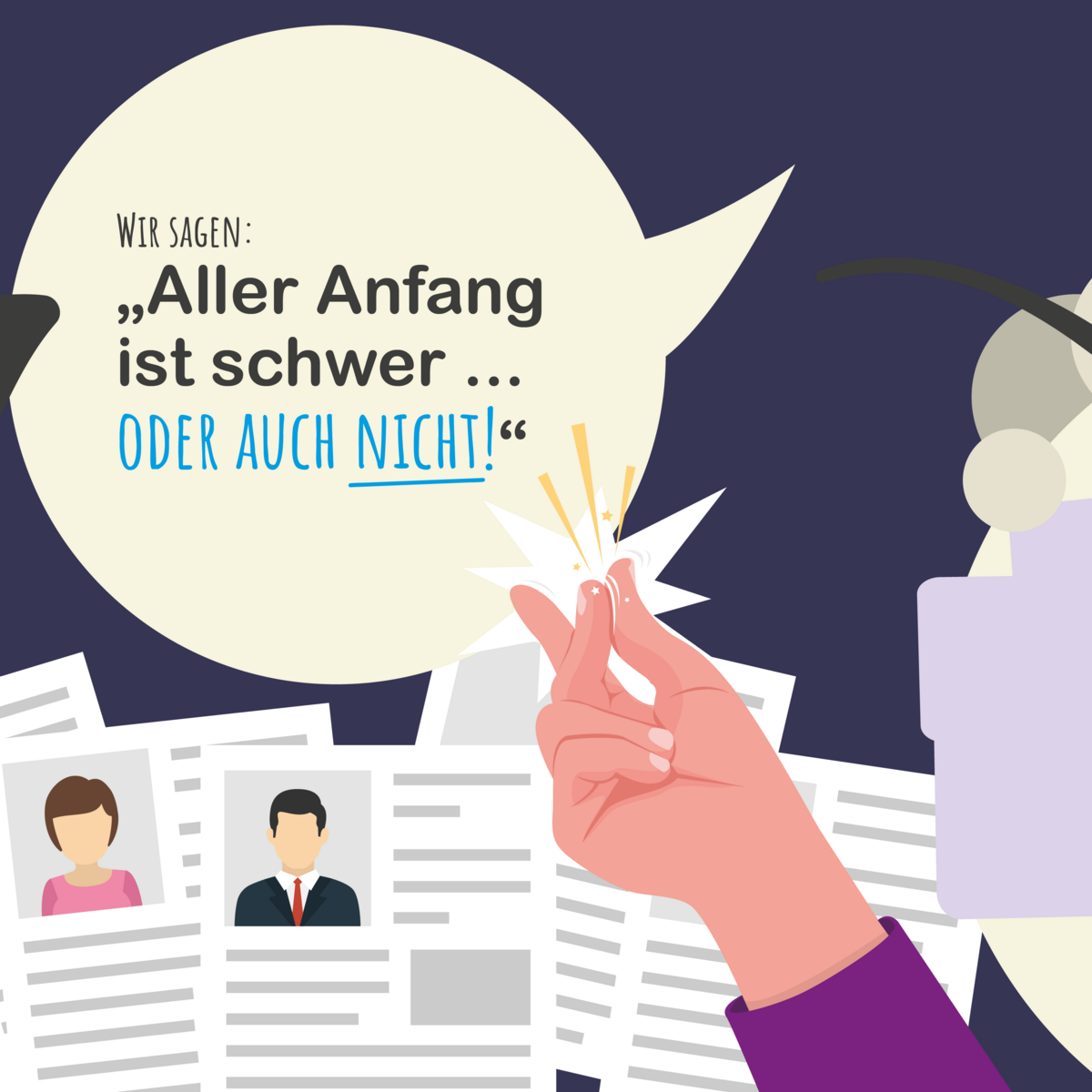 Vektorgrafik: Sprechblase mit schnipsender Hand!