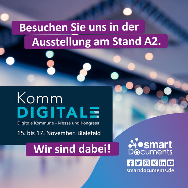 KommDIGITALE 2022 - Wir sind dabei! Besuchen Sie uns in der Ausstellung am Stand A2.