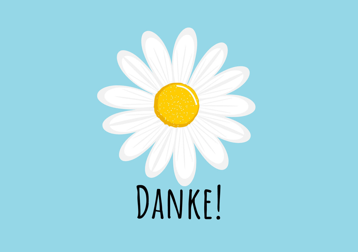 Vektorgrafik Blume mit Text Danke!