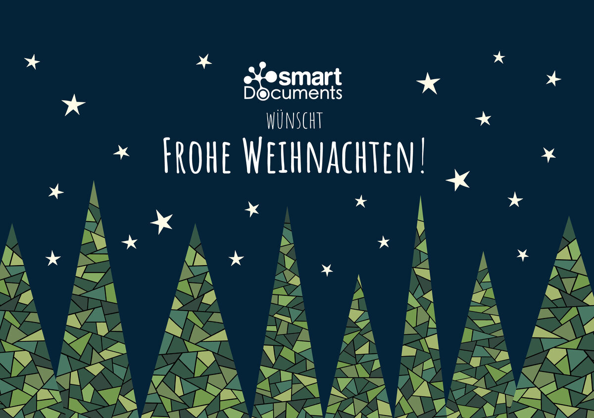 Vektorgrafik Tannenb&auml;ume mit dem Text Frohe Weihnachten!