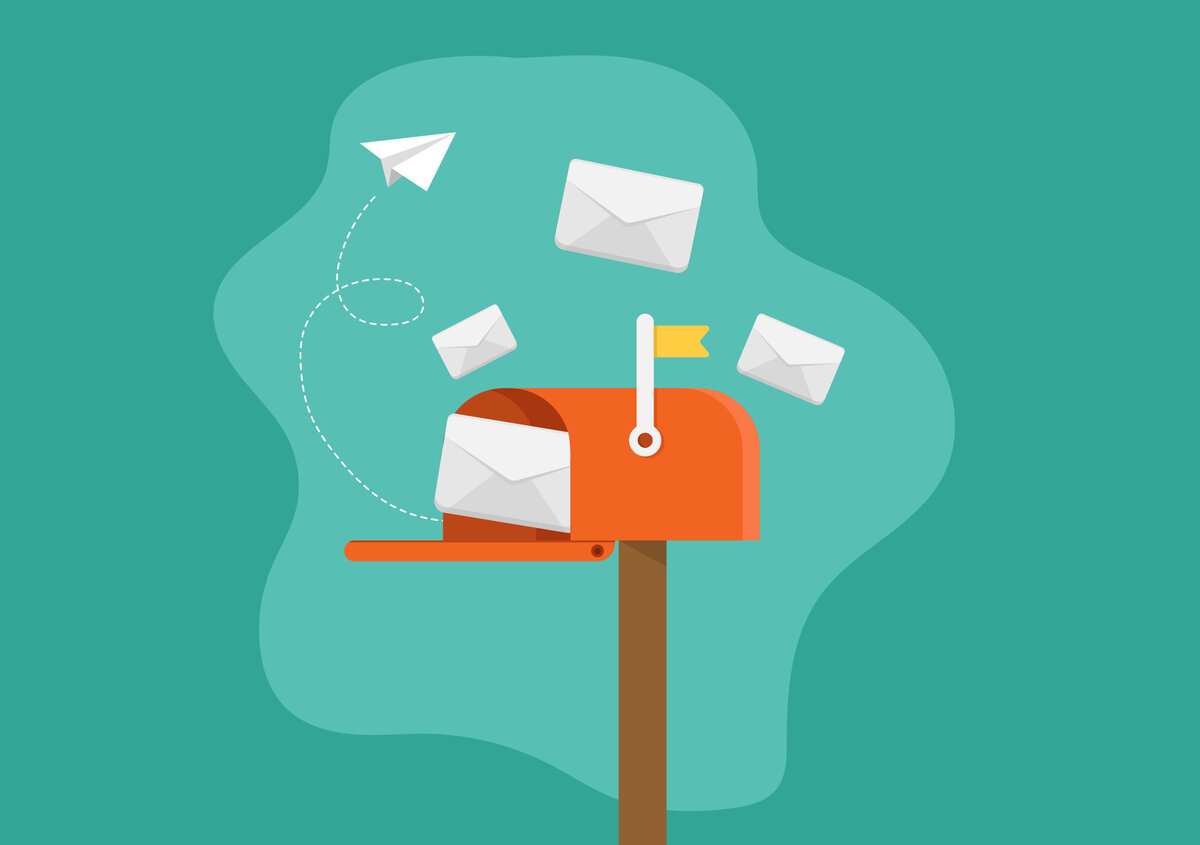 Vektorgrafik: Briefkasten mit Post