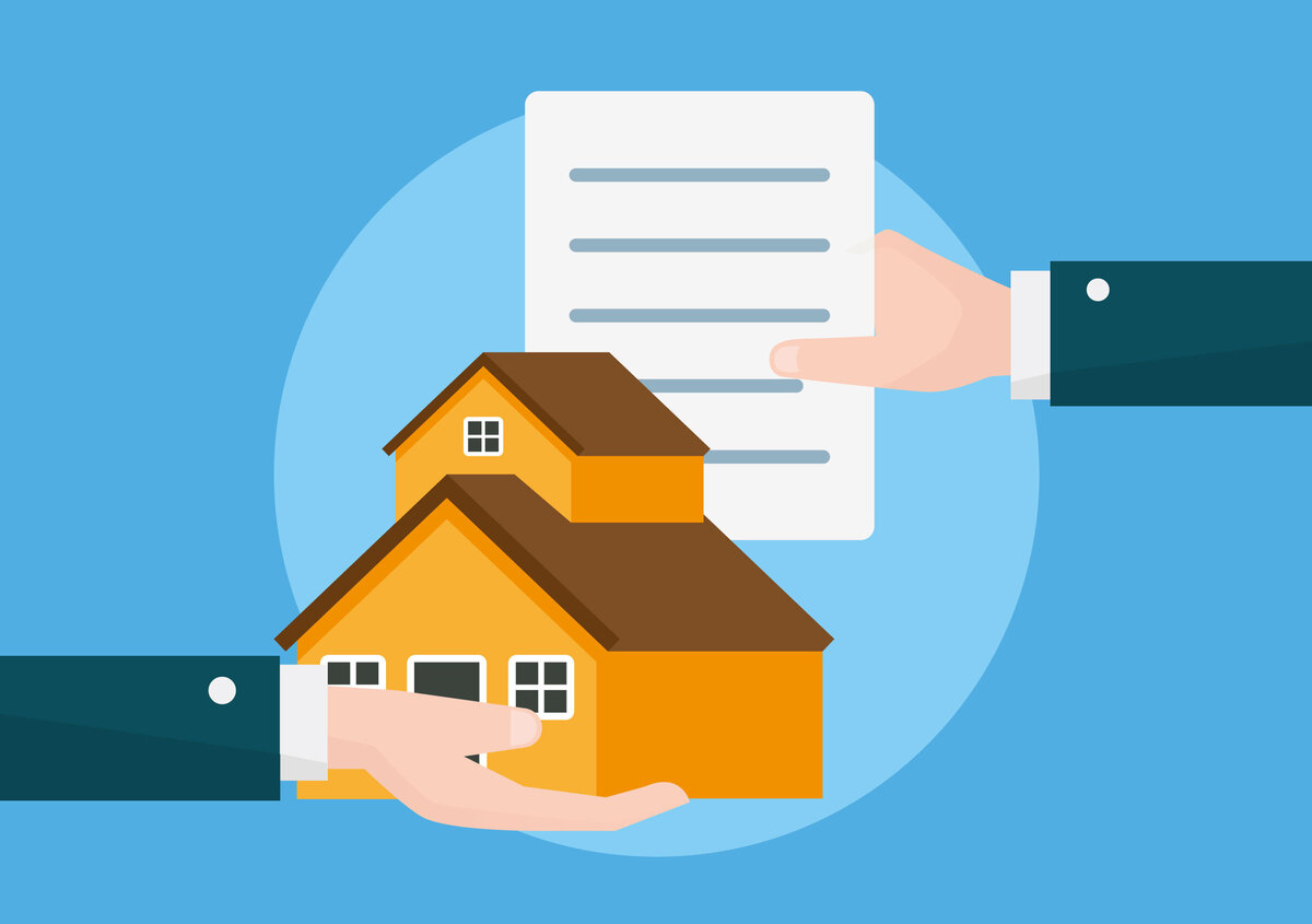 Vektorgrafik: Hand hält Haus