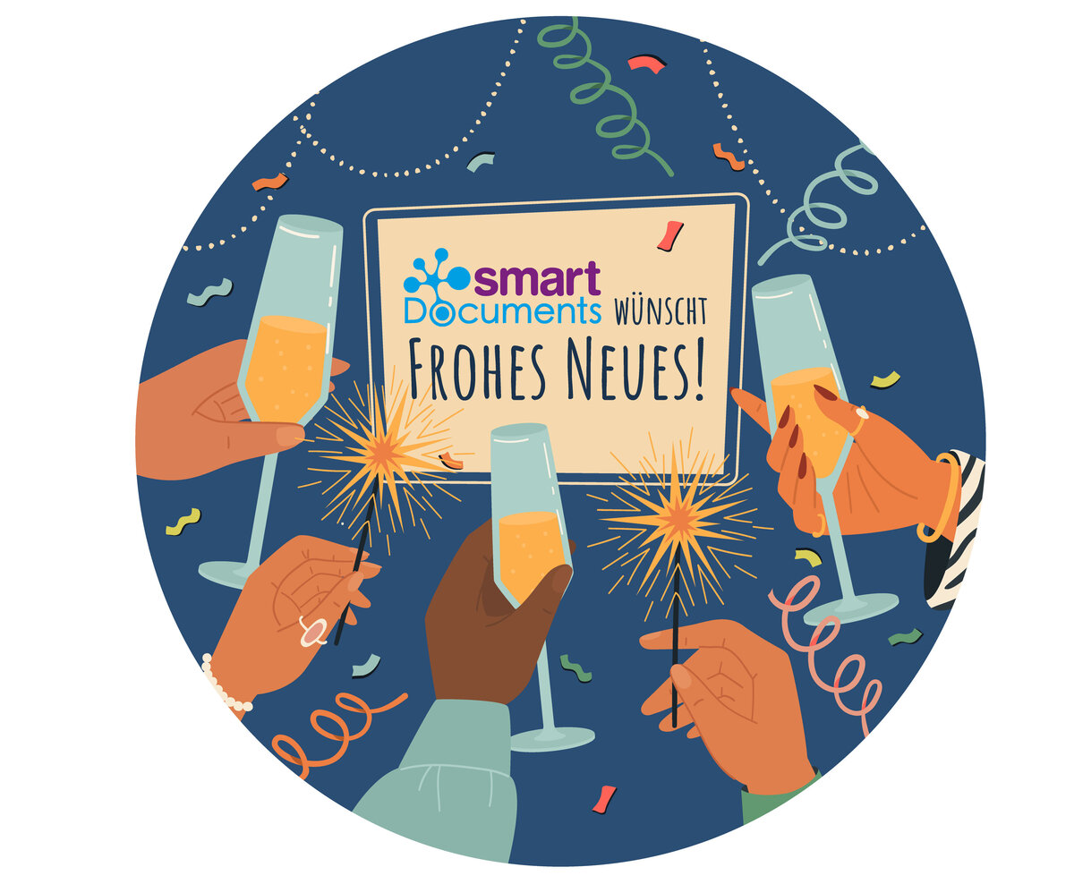 Vektorgrafik: H&auml;nde mit Sektgl&auml;ser, die ansto&szlig;en.