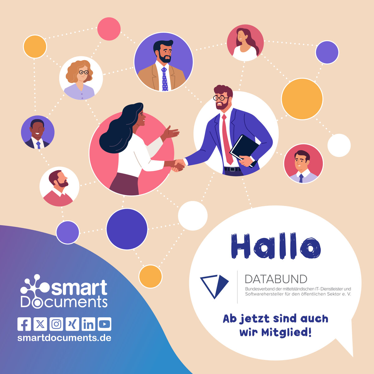 Vektorgrafik: Netzwerk von Menschen mit DATABUND-Logo