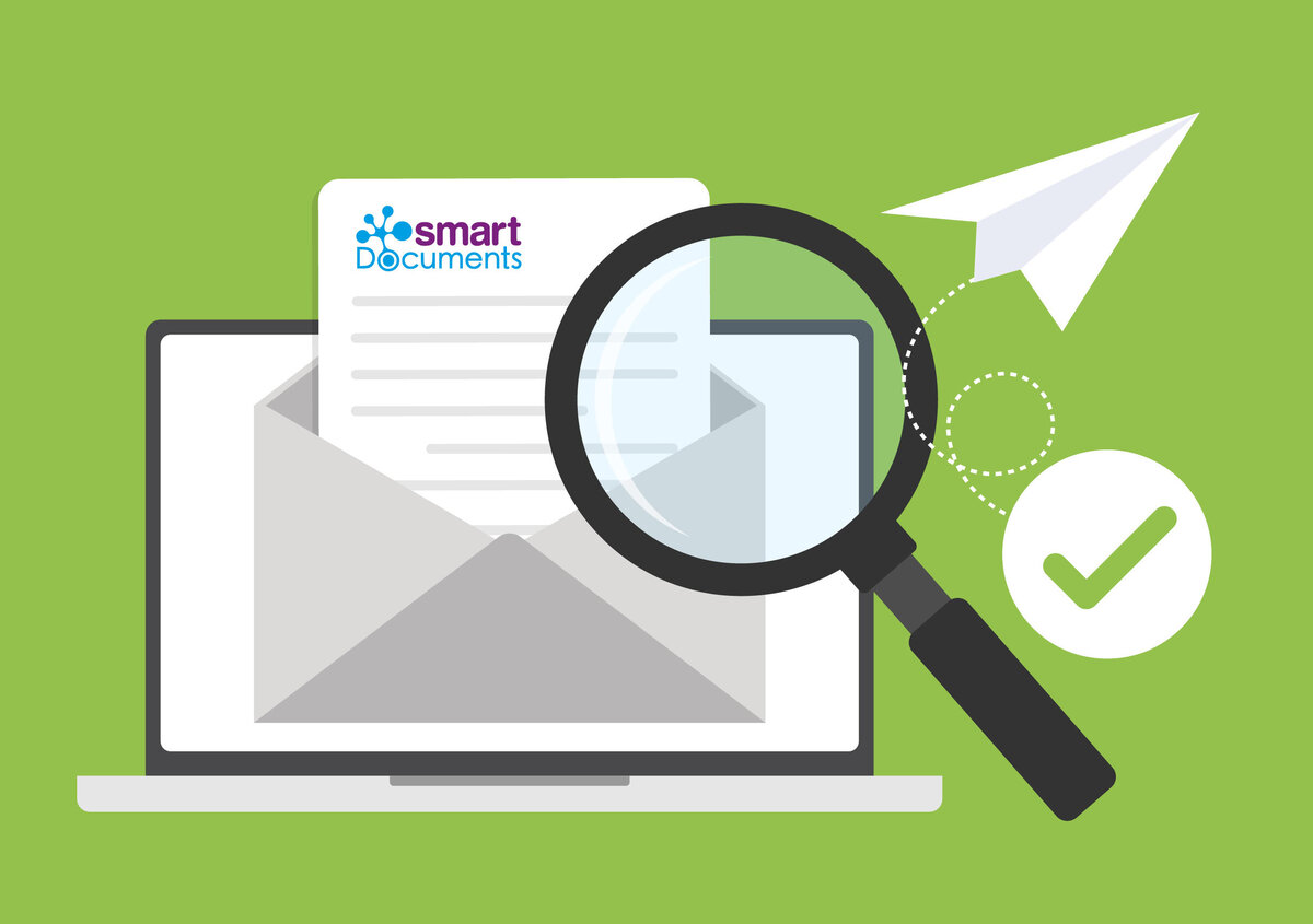 Vektorgrafik: Bildschirm mit E-Mail-Dokument