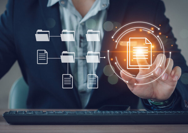 Visualisierung digitaler Workflows und automatisierter Dokumentenprozesse.