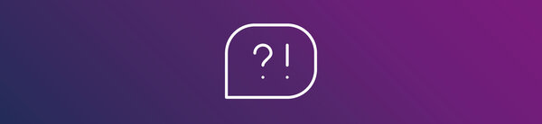 Icon graphic featuring a speech bubble with question and exclamation marks, symbolizing alignment, consultation, and the clarification of requirements.