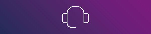 Icon graphic featuring a headset, symbolizing ongoing support, user assistance, and technical help after project completion.