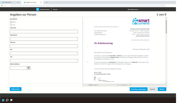 Bild vergrößern: smartWizard: Im smartWizard werden die Daten per einfachem Fragedialog ermittelt.