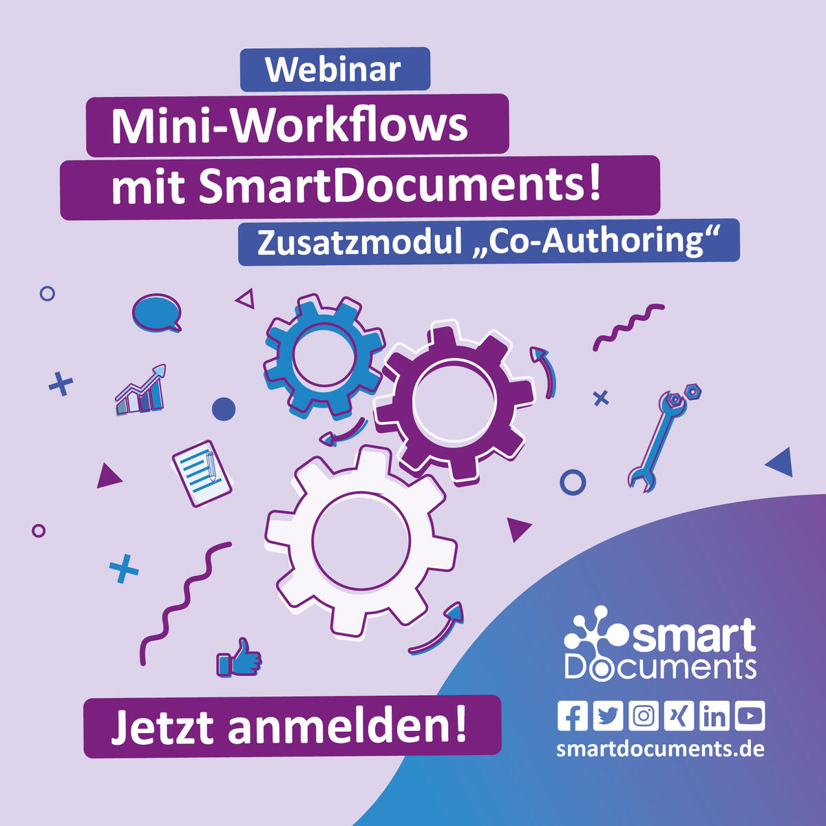 Webinar: Mini-Workflows mit SmartDocuments! Unser Zusatzmodul "Co-Authoring" - Jetzt anmelden