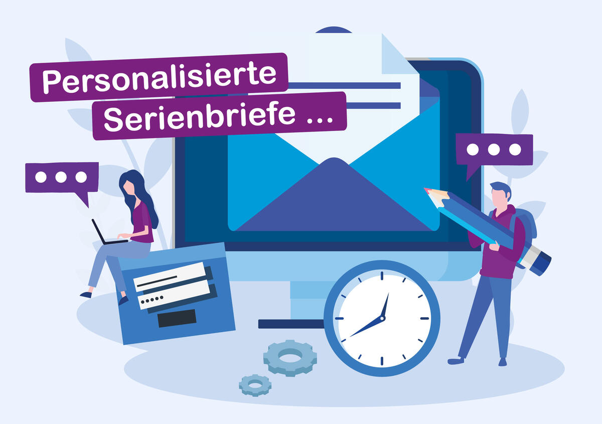 Vektorgrafik: Darstellung eines Computerbildschirms in dem ein geöffneter Brief dargestellt ist.