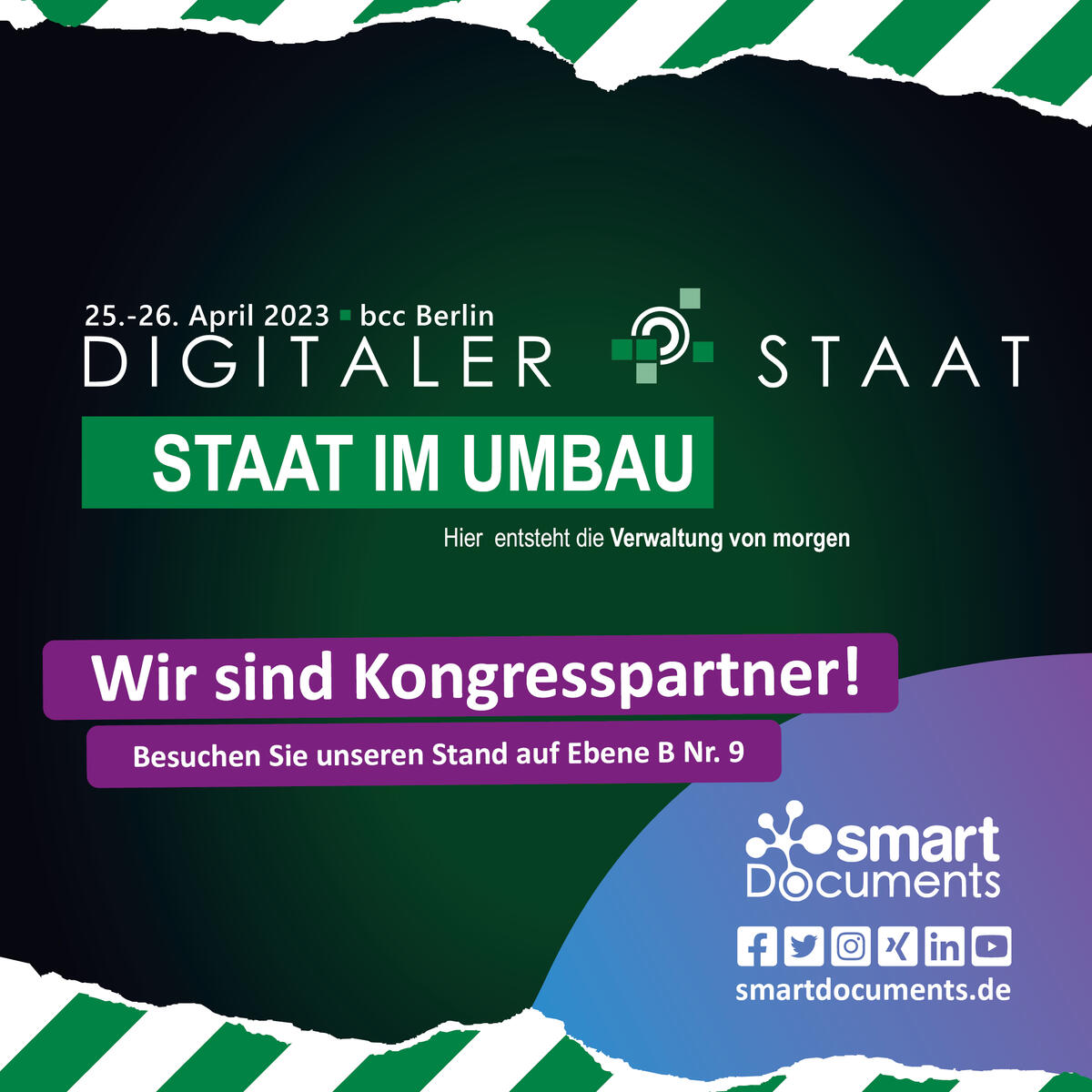 Fachkongress Digitaler Staat 2023 - Staat im Umbau: Hier entsteht die Verwaltung von morgen. Wir sind Kongresspartner!