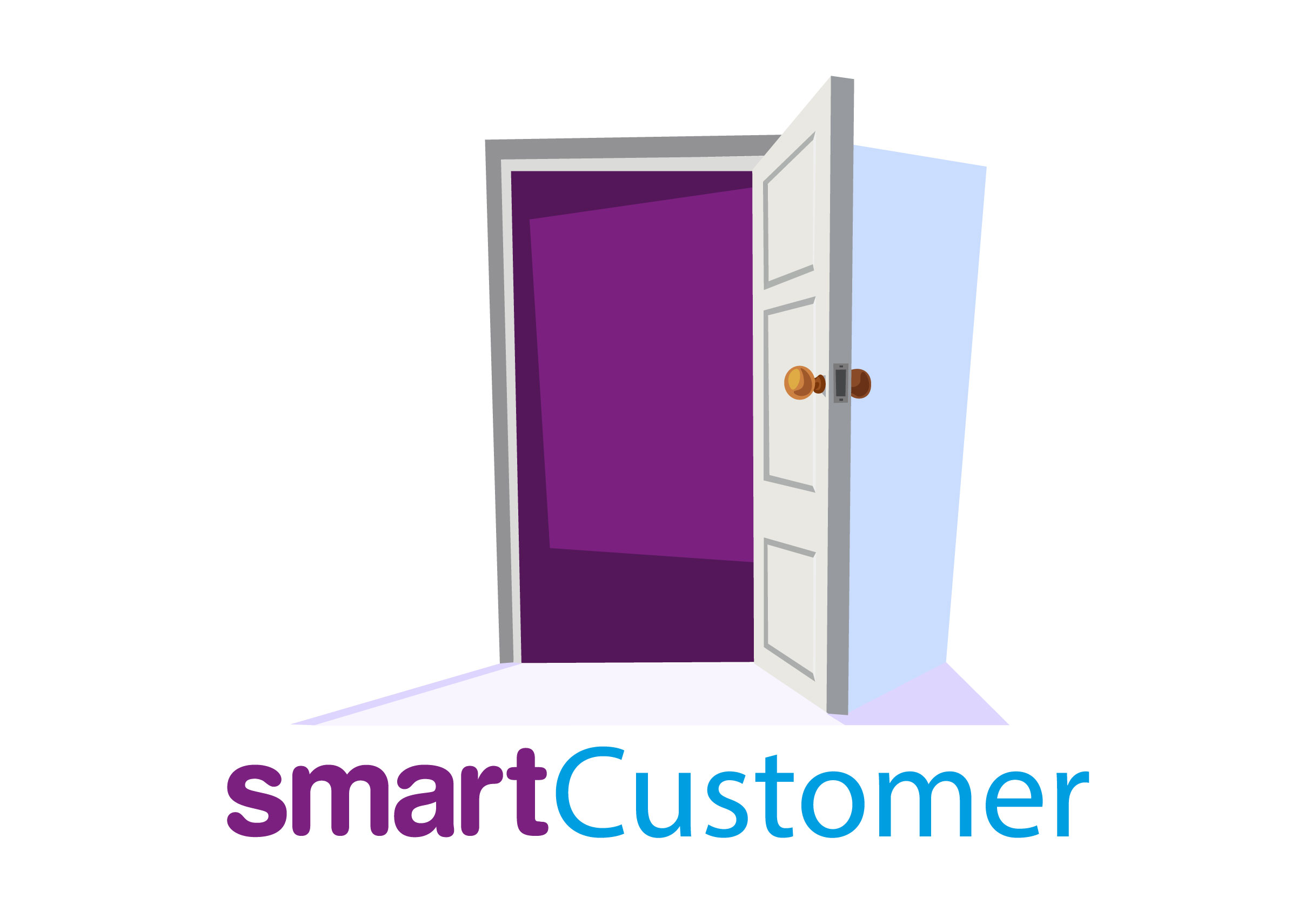 Vektorgrafik einer Tür mit Logo smartCustomer