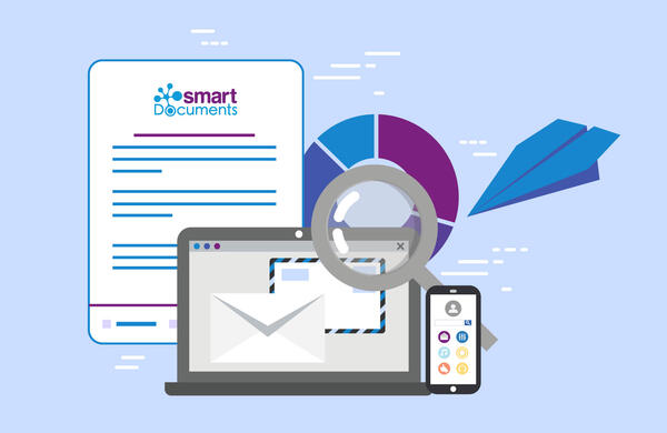 Vektorgrafik, E-Mail, Dokument, Rechner und Smartphone